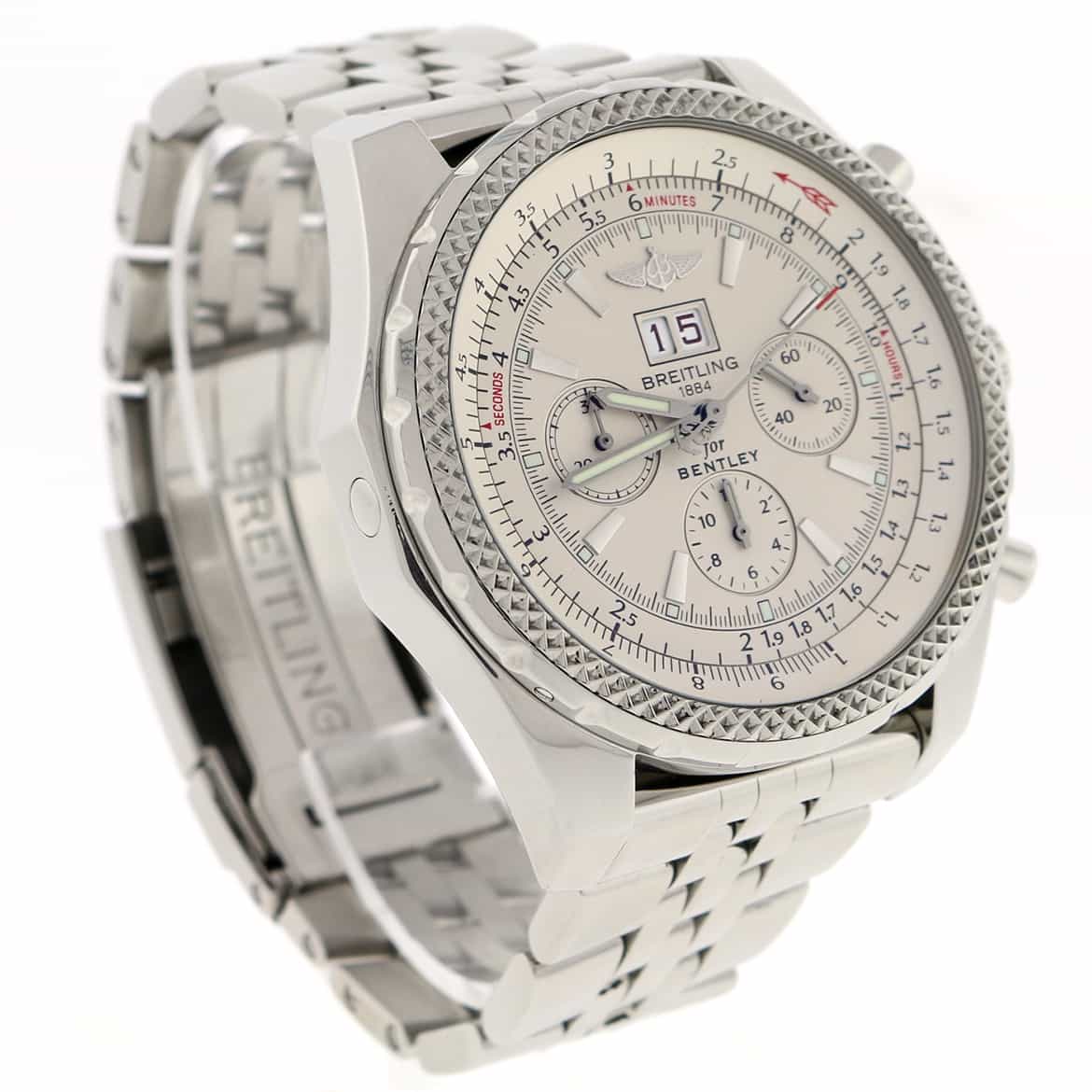 Breitling Bentley 6.75 Chronograph Ivory Dial Big Date 49MM Automatic Stainless Steel Mens Watch A44362 - Image 4