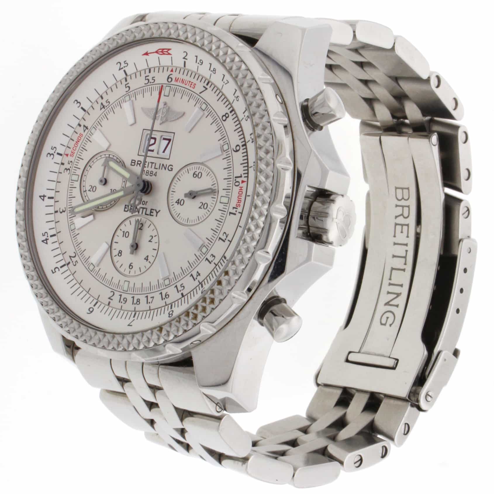 Breitling Bentley 6.75 Chronograph Ivory Dial Big Date Automatic Mens Watch A44362 - Image 5