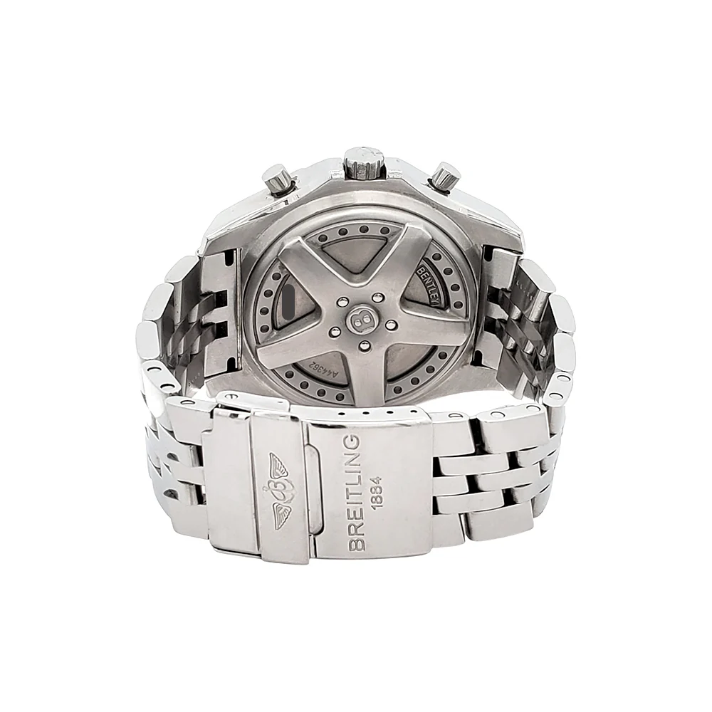 Breitling Bentley 6.75 Custom Diamond Bezel Chronograph Big Date Steel 48mm Watch A44362 Box Papers - Image 6