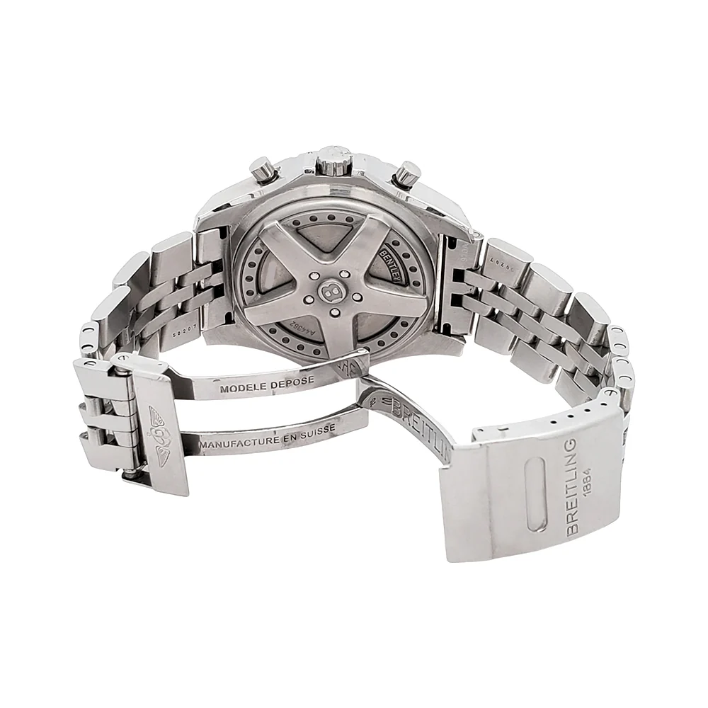 Breitling Bentley 6.75 Custom Diamond Bezel Chronograph Big Date Steel 48mm Watch A44362 Box Papers - Image 7