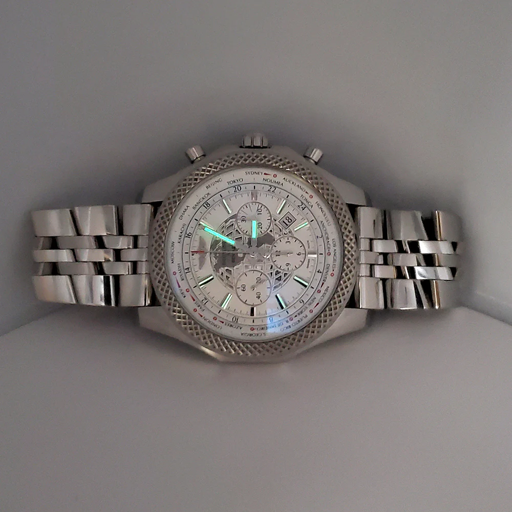 Breitling Bentley GMT B05 Unitime White Dial Mens 49mm Watch AB0521 - Image 8