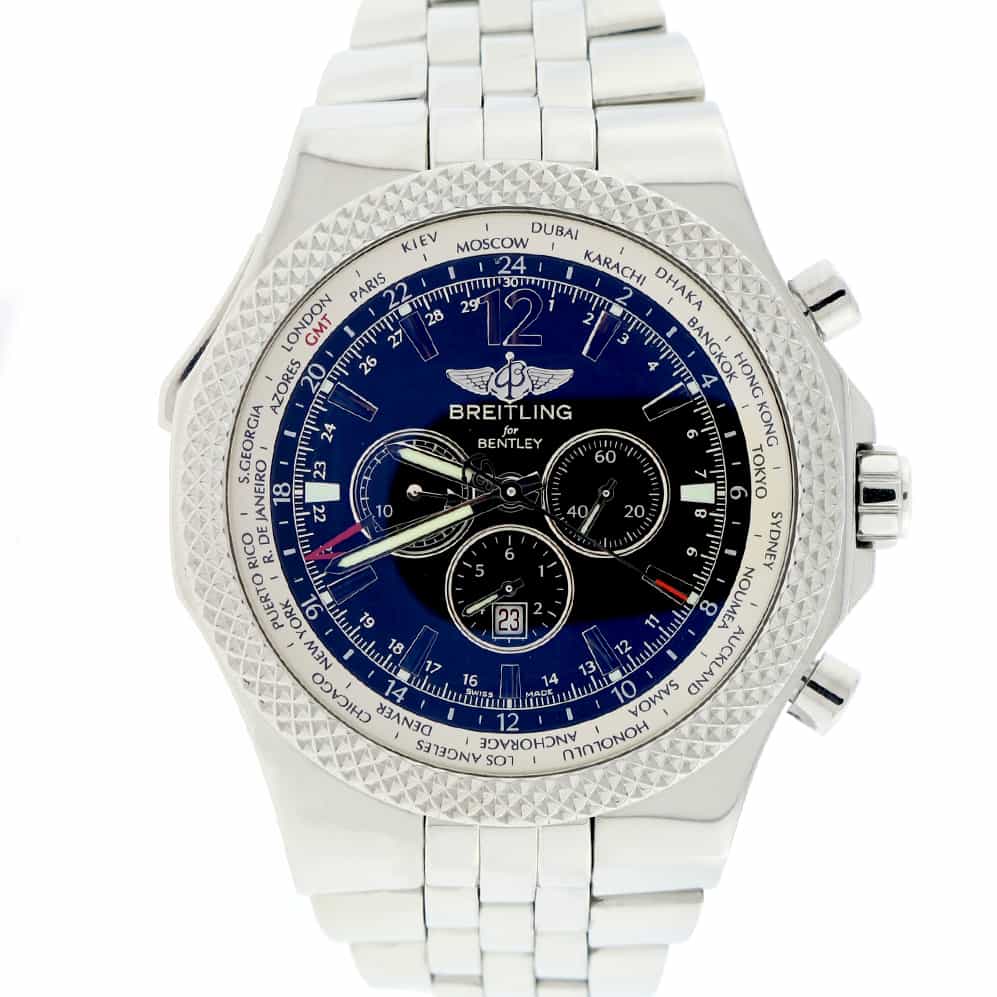 Breitling Bentley Motors GMT Chronograph Special Edition Black Dial Automatic Mens Watch A47362