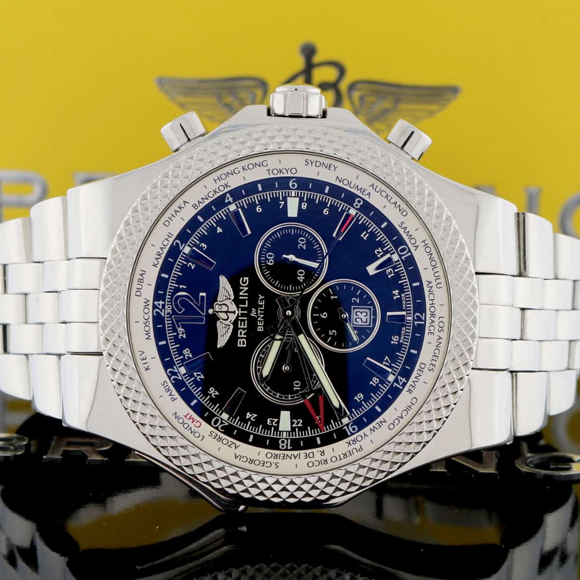 Breitling Bentley Motors GMT Chronograph Special Edition Black Dial Automatic Mens Watch A47362 - Image 2