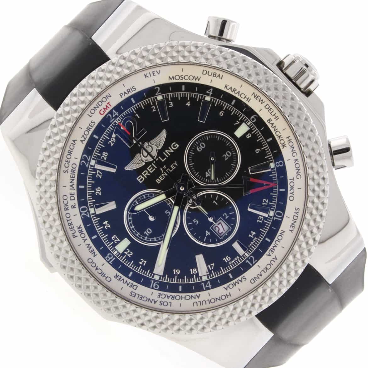 Breitling Bentley Motors GMT Special Edition Chronograph Automatic Stainless Steel Mens Watch A47362 - Image 4