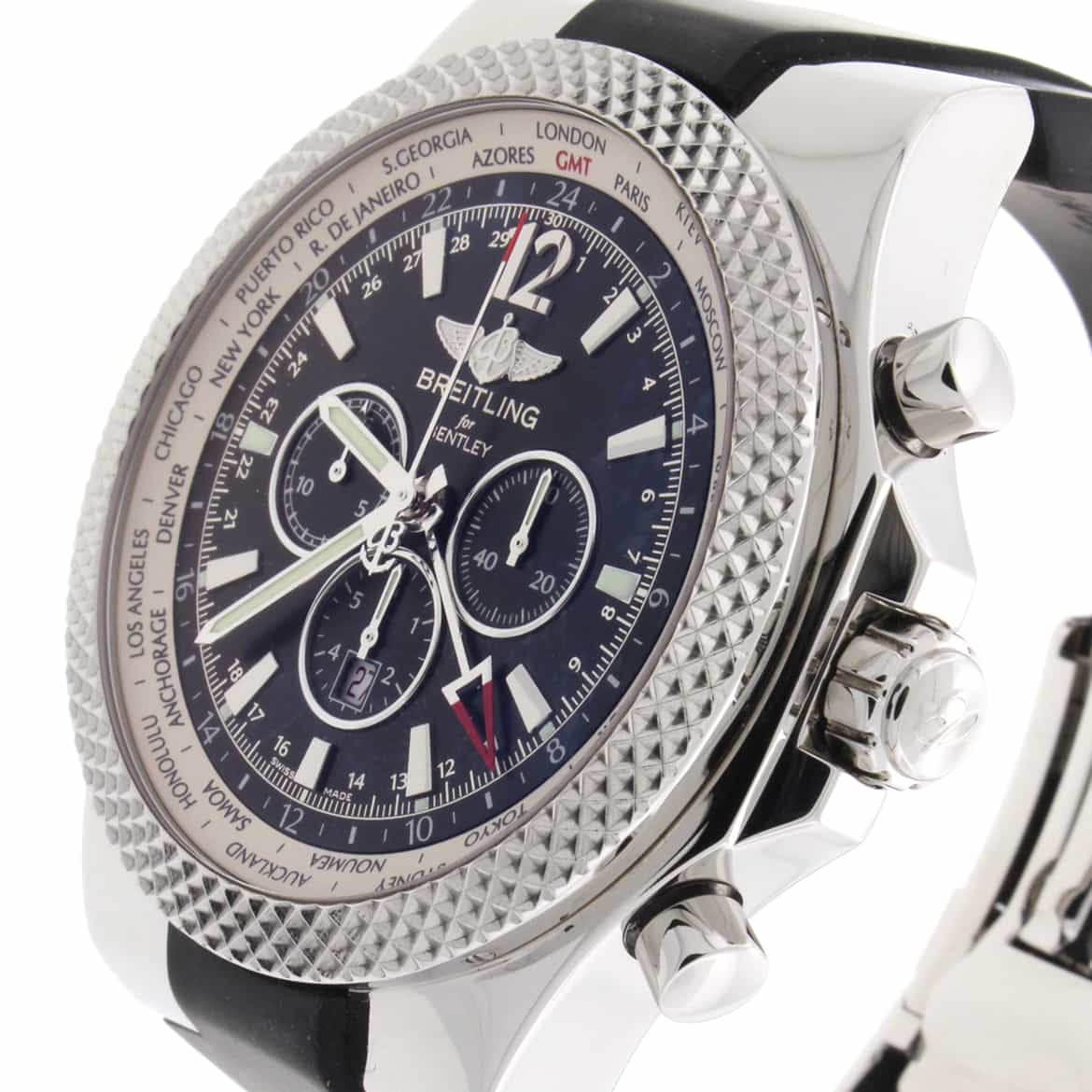Breitling Bentley Motors GMT Special Edition Chronograph Automatic Stainless Steel Mens Watch A47362 - Image 5