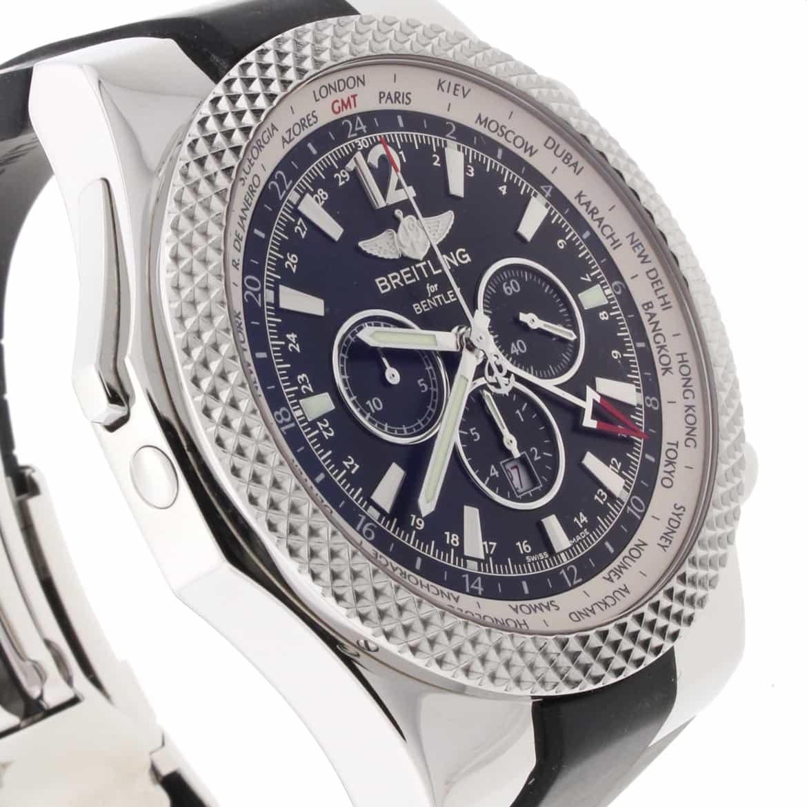 Breitling Bentley Motors GMT Special Edition Chronograph Automatic Stainless Steel Mens Watch A47362 - Image 6