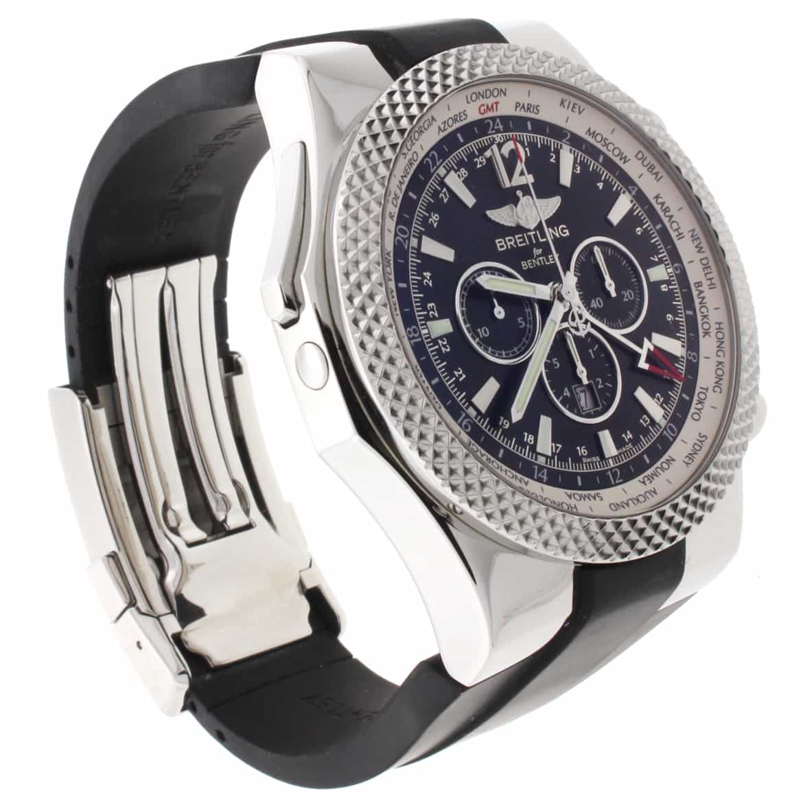 Breitling Bentley Motors GMT Special Edition Chronograph Automatic Stainless Steel Mens Watch A47362 - Image 8