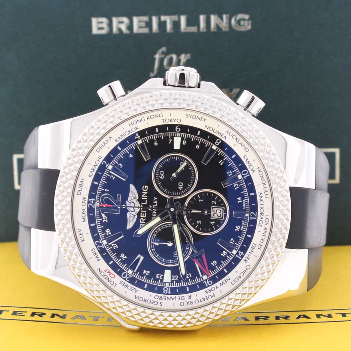 Breitling Bentley Motors GMT Special Edition Chronograph Automatic Stainless Steel Mens Watch A47362 - Image 2
