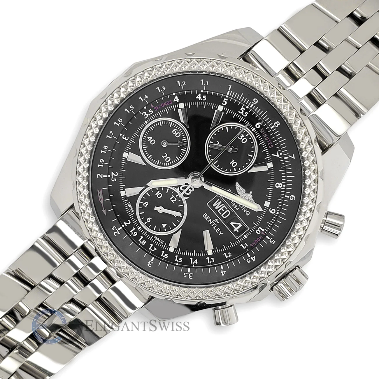 Breitling Bentley Motors GT Special Edition 44.8mm Black Dial Stainless Steel Watch A13362 Box Papers - Image 2