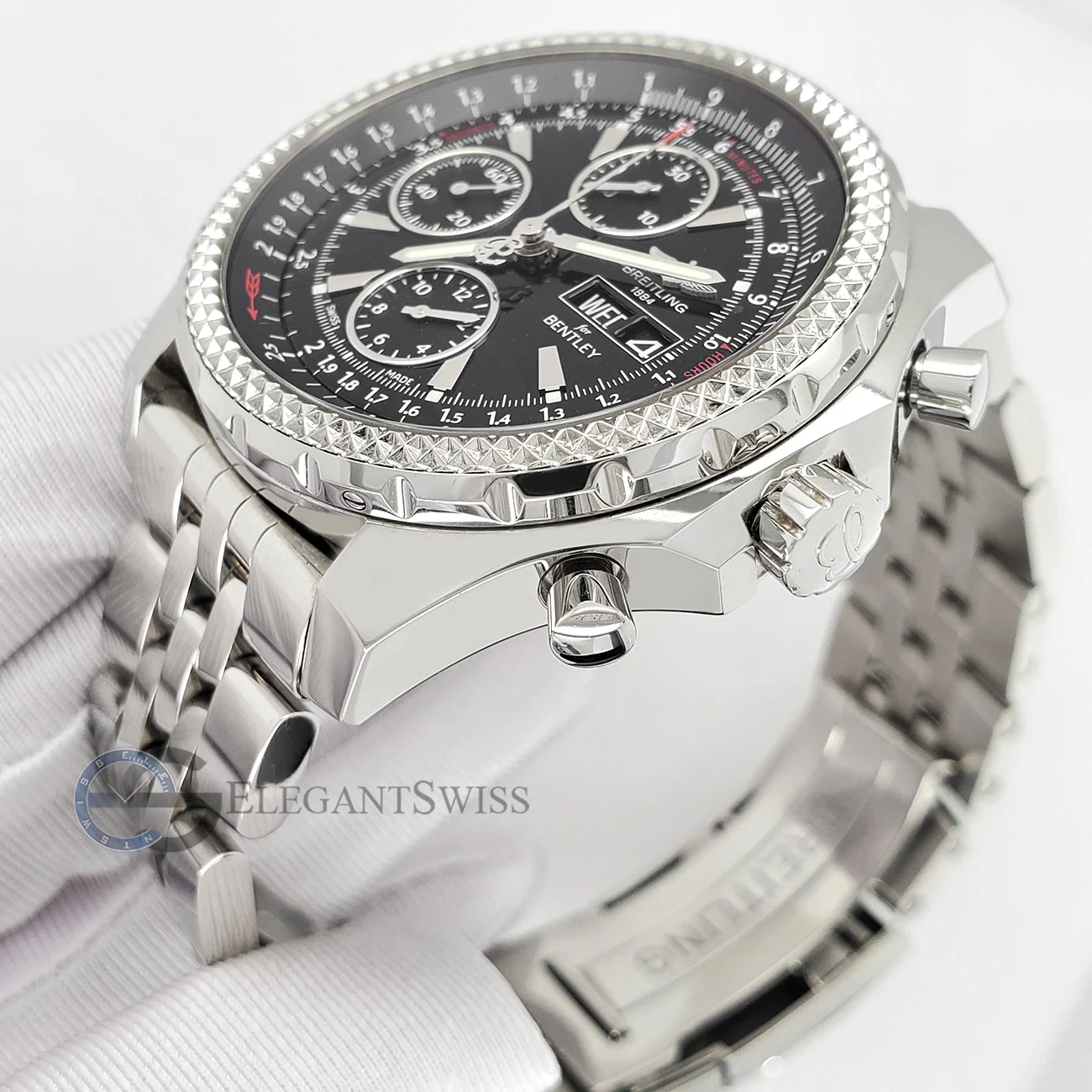 Breitling Bentley Motors GT Special Edition 44.8mm Black Dial Stainless Steel Watch A13362 Box Papers - Image 4