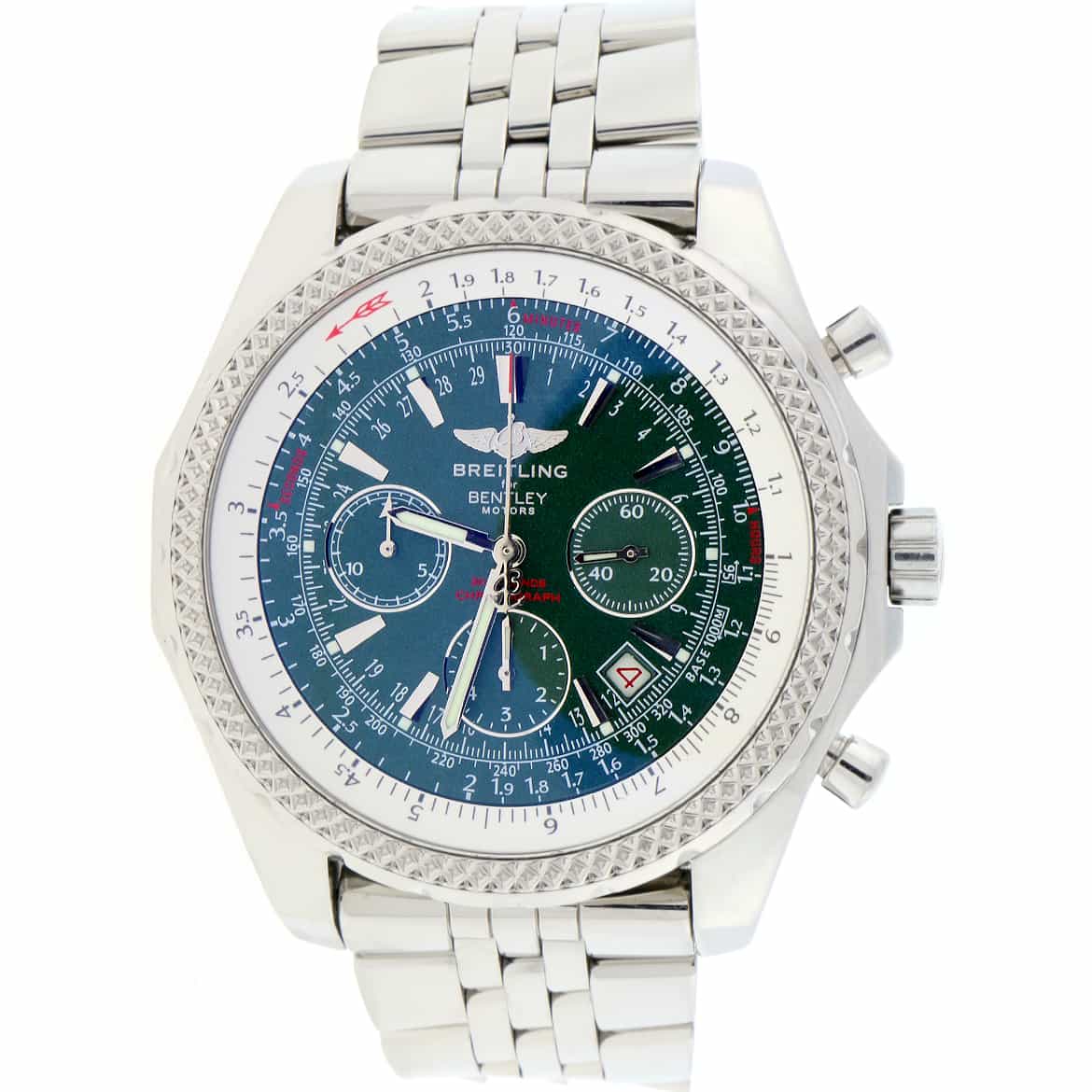 Breitling Bentley Motors Special Edition Original Green Dial Chronograph Automatic Mens Watch A25362
