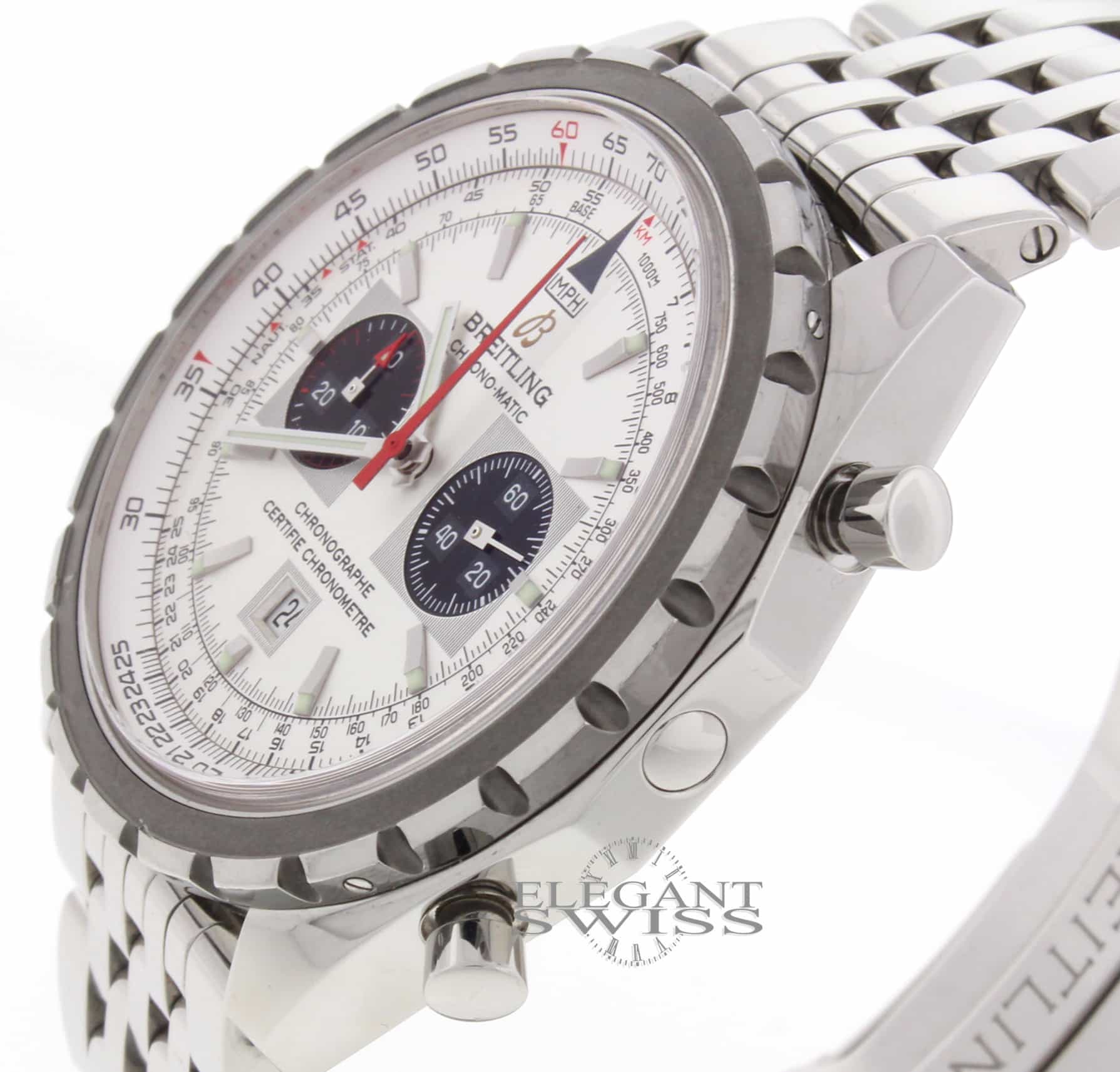 Breitling Chono-Matic 44MM Automatic Chronograph Stainless Steel Mens Watch A41360 - Image 4