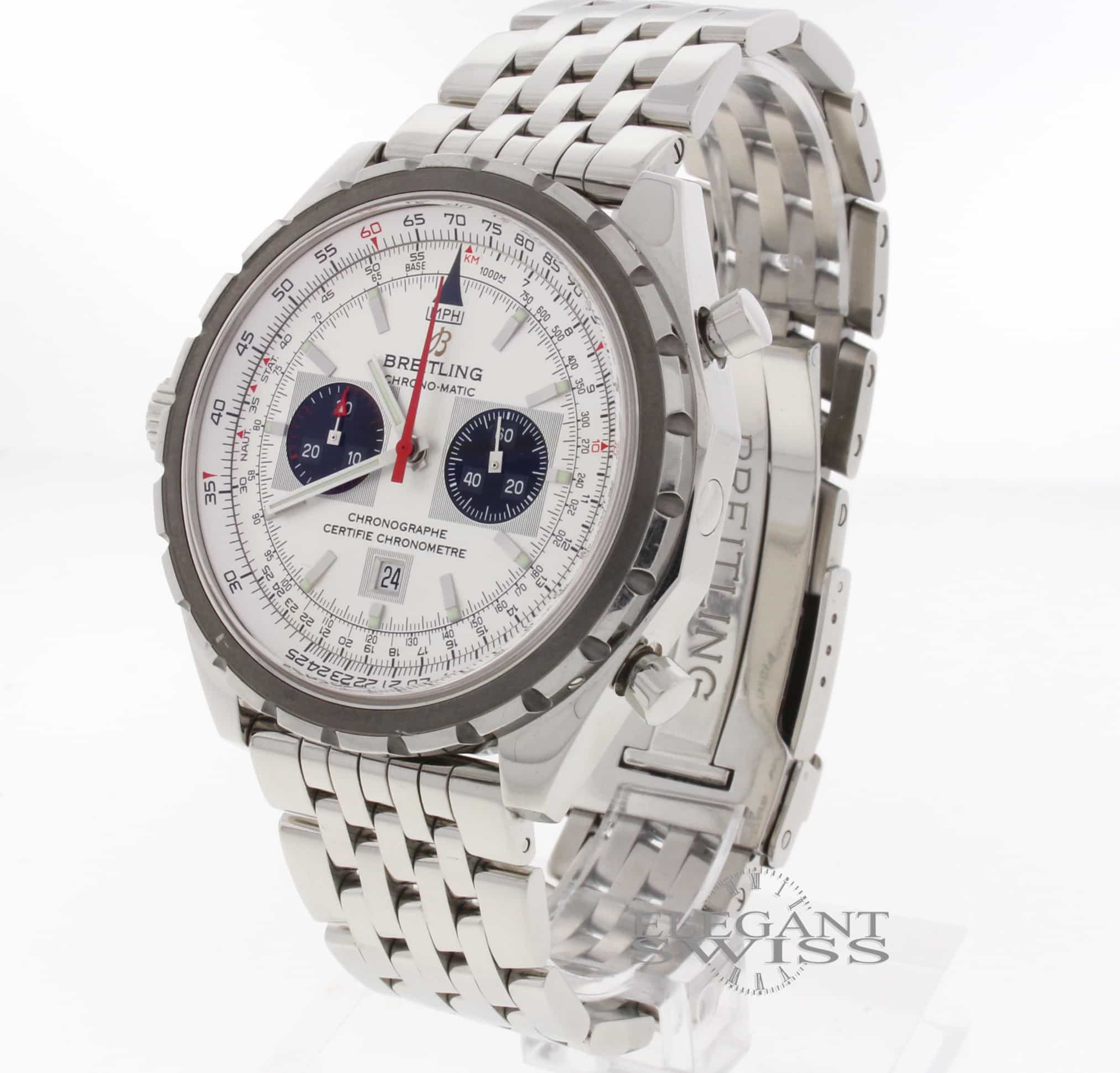 Breitling Chono-Matic 44MM Automatic Chronograph Stainless Steel Mens Watch A41360 - Image 6