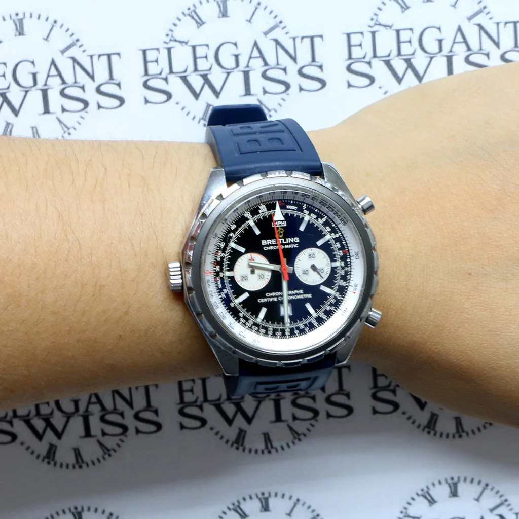 Breitling Chono-Matic 44MM Chronograph Automatic Stainless Steel Mens Watch A41360 - Image 7