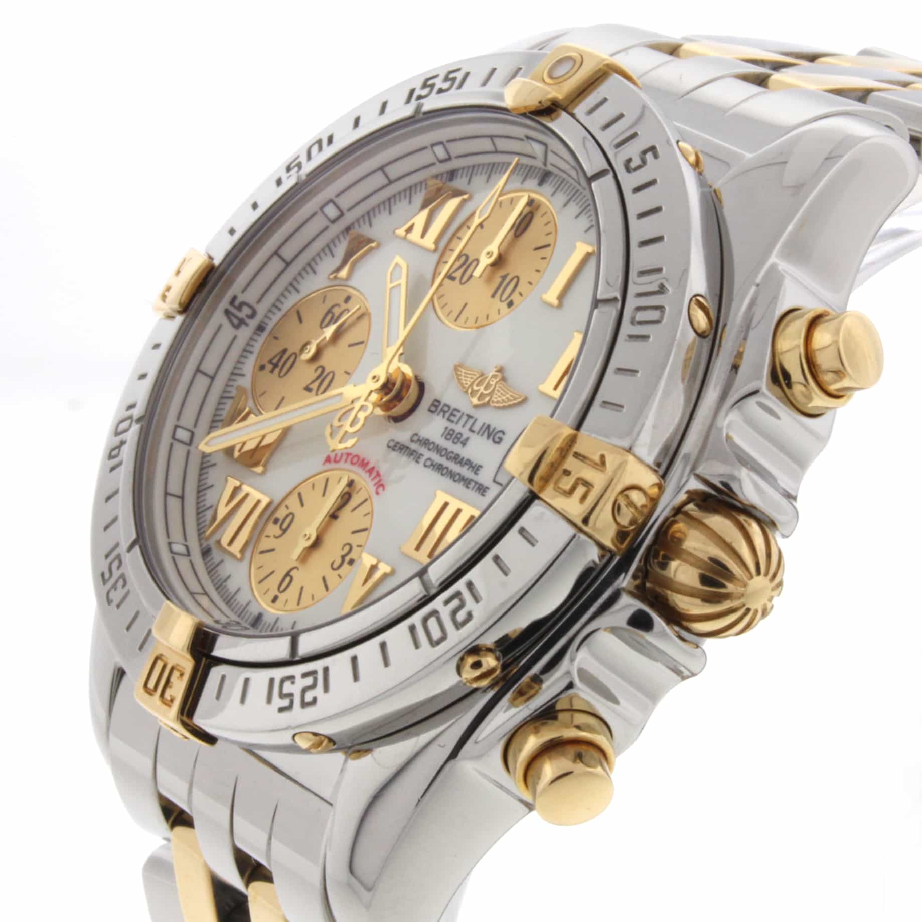 Breitling Chrono Cockpit 18K Yellow Gold/Stainless Steel 39MM Automatic Mens Watch B13358 - Image 3