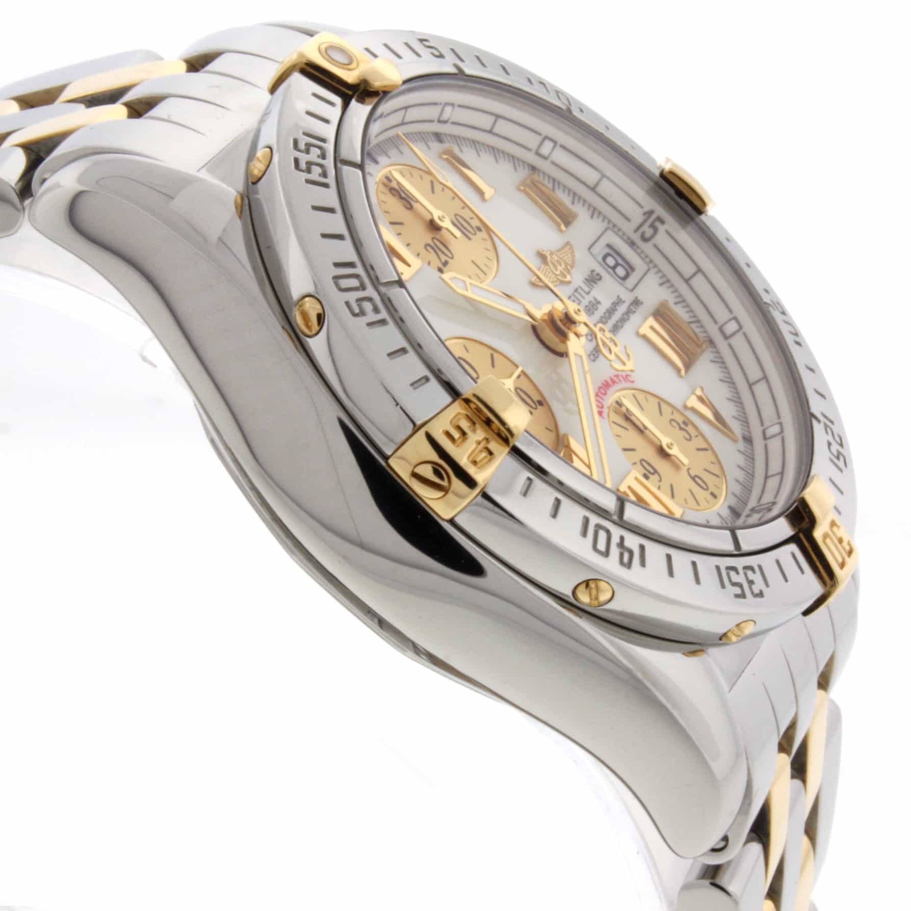 Breitling Chrono Cockpit 18K Yellow Gold/Stainless Steel 39MM Automatic Mens Watch B13358 - Image 4