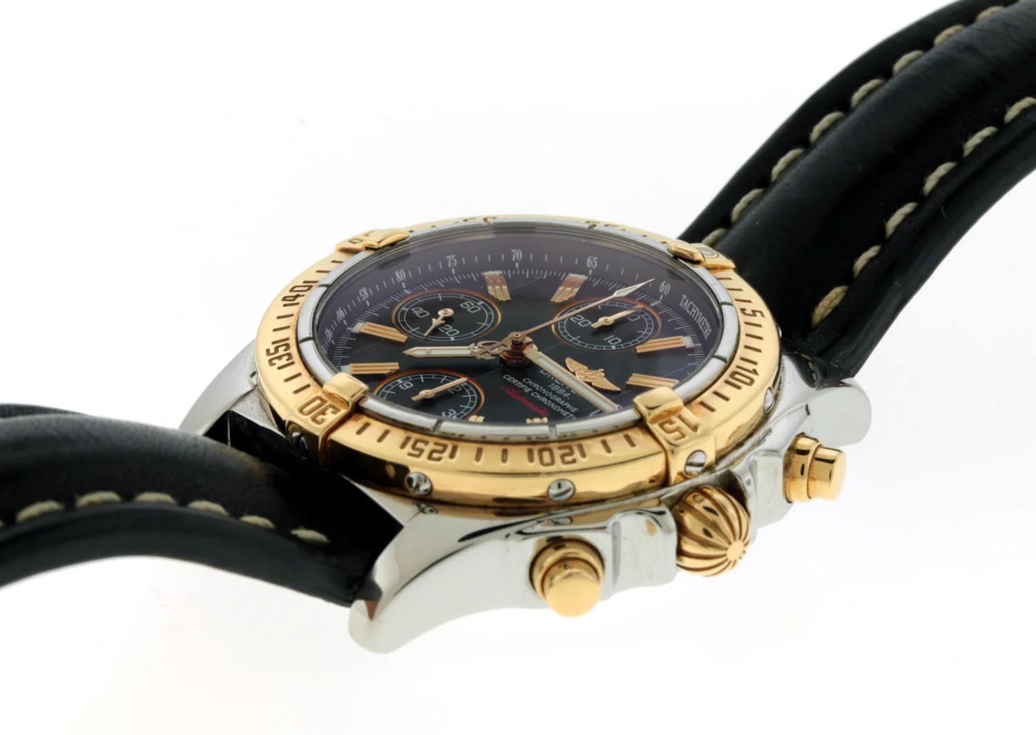 Breitling Chrono Cockpit 39MM Black Dial Rose Gold/Steel Watch C13358