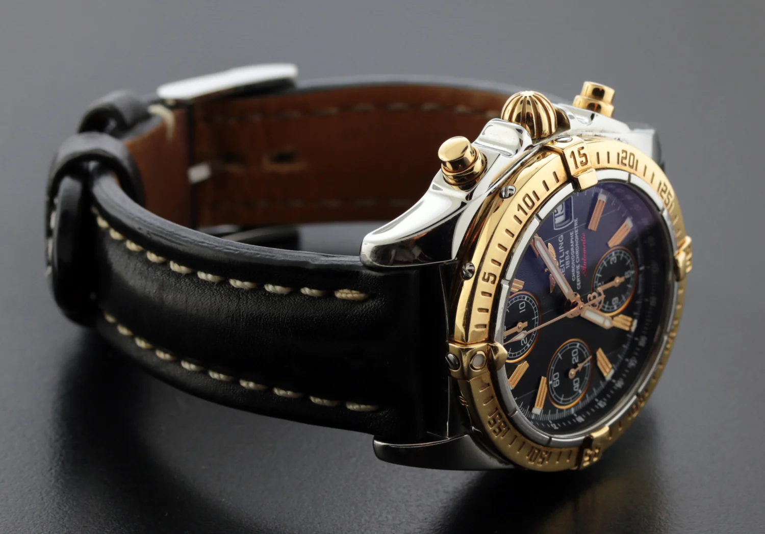 Breitling Chrono Cockpit 39MM Black Dial Rose Gold/Steel Watch C13358 - Image 6