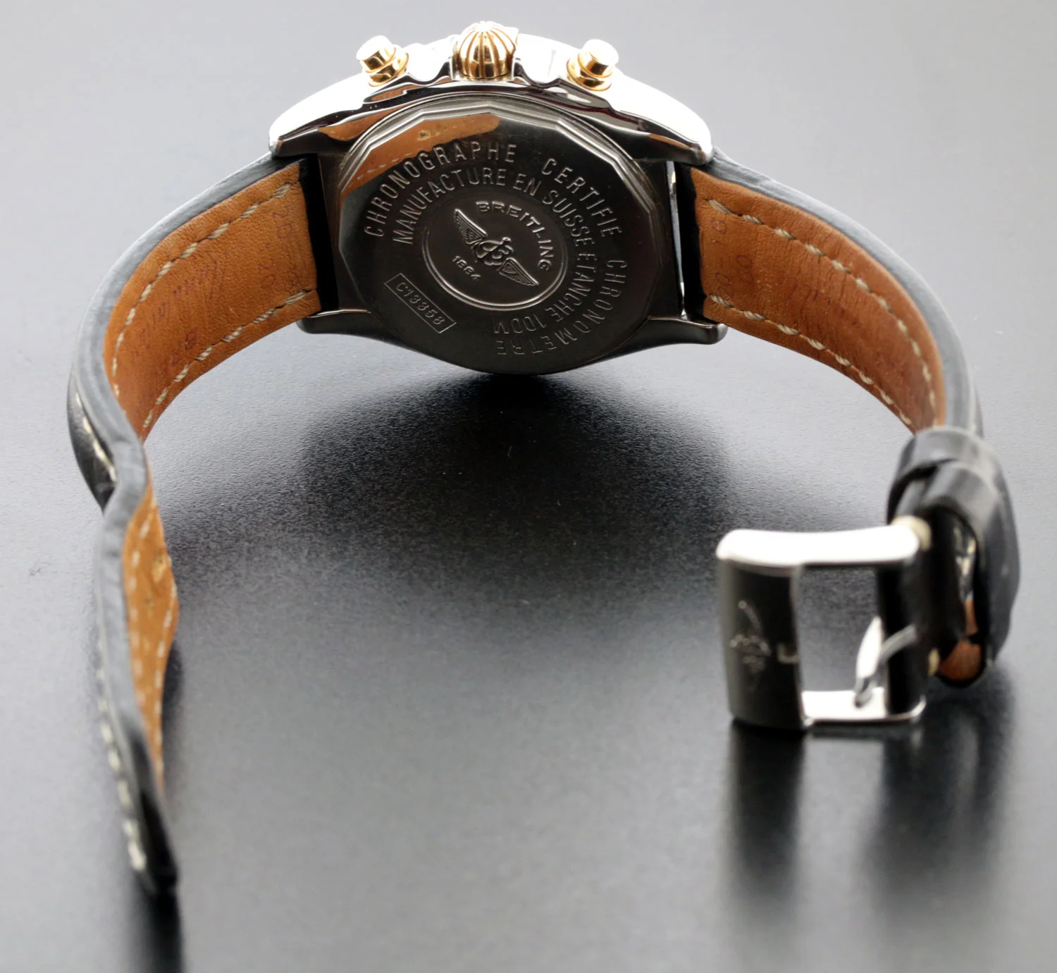 Breitling Chrono Cockpit 39MM Black Dial Rose Gold/Steel Watch C13358 - Image 8