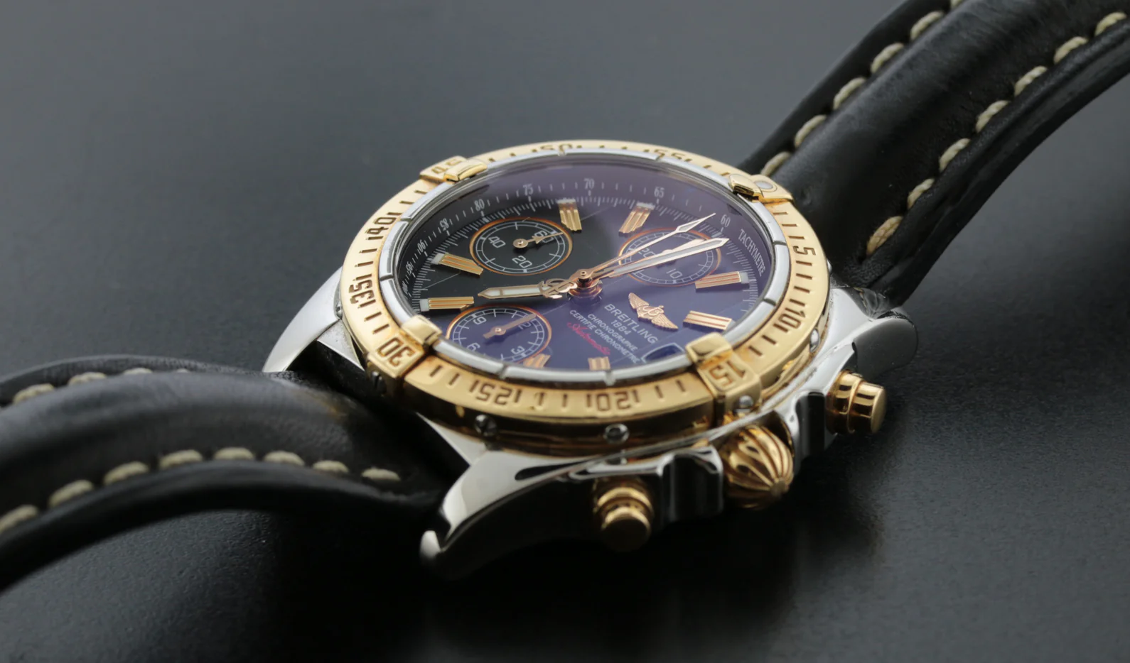 Breitling Chrono Cockpit 39MM Black Dial Rose Gold/Steel Watch C13358 - Image 9