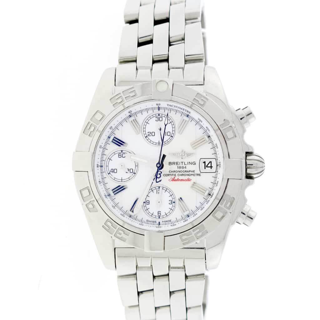 Breitling Chrono Galactic Original White Index Dial 39MM Automatic Stainless Steel Mens Watch A13358