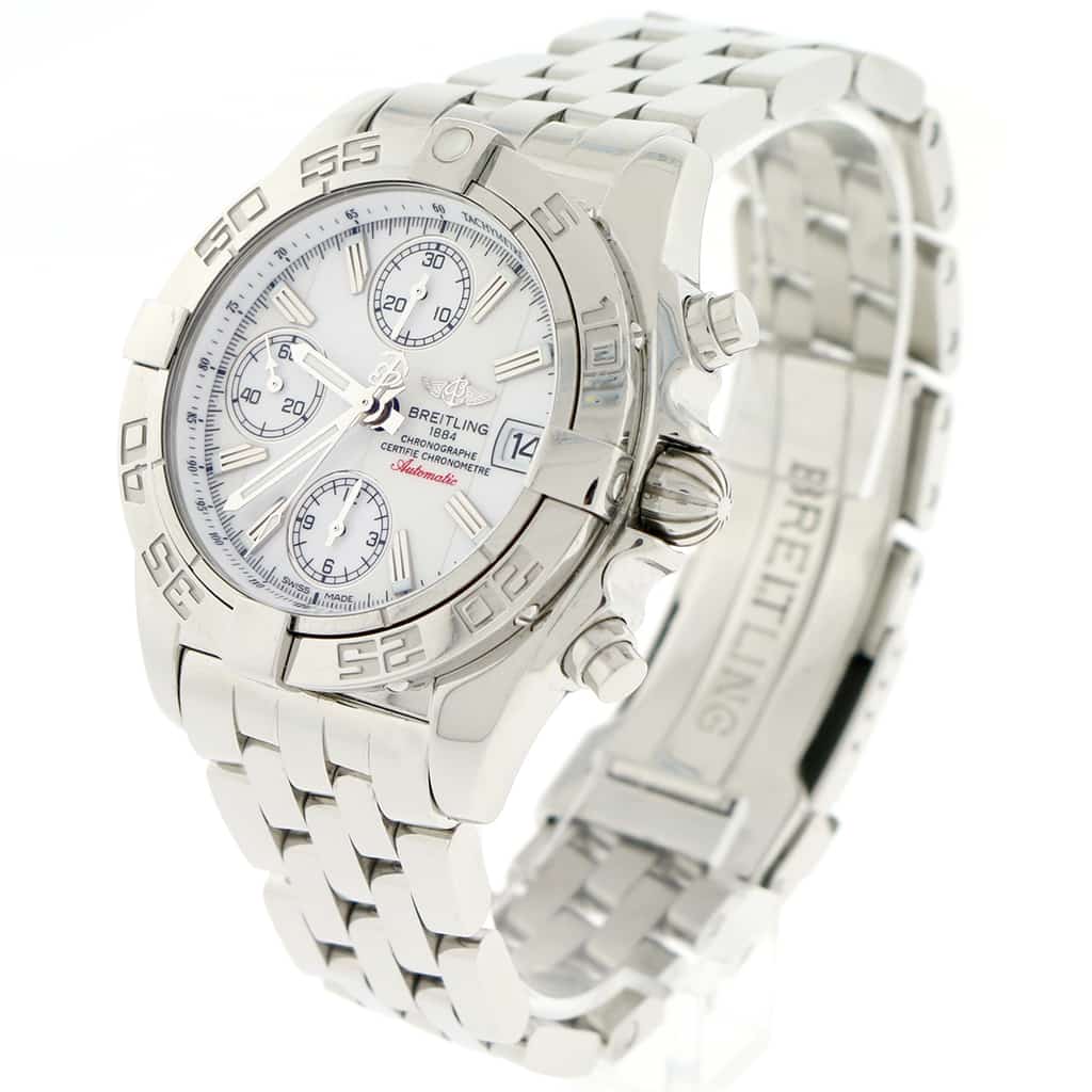 Breitling Chrono Galactic Original White Index Dial 39MM Automatic Stainless Steel Mens Watch A13358 - Image 5