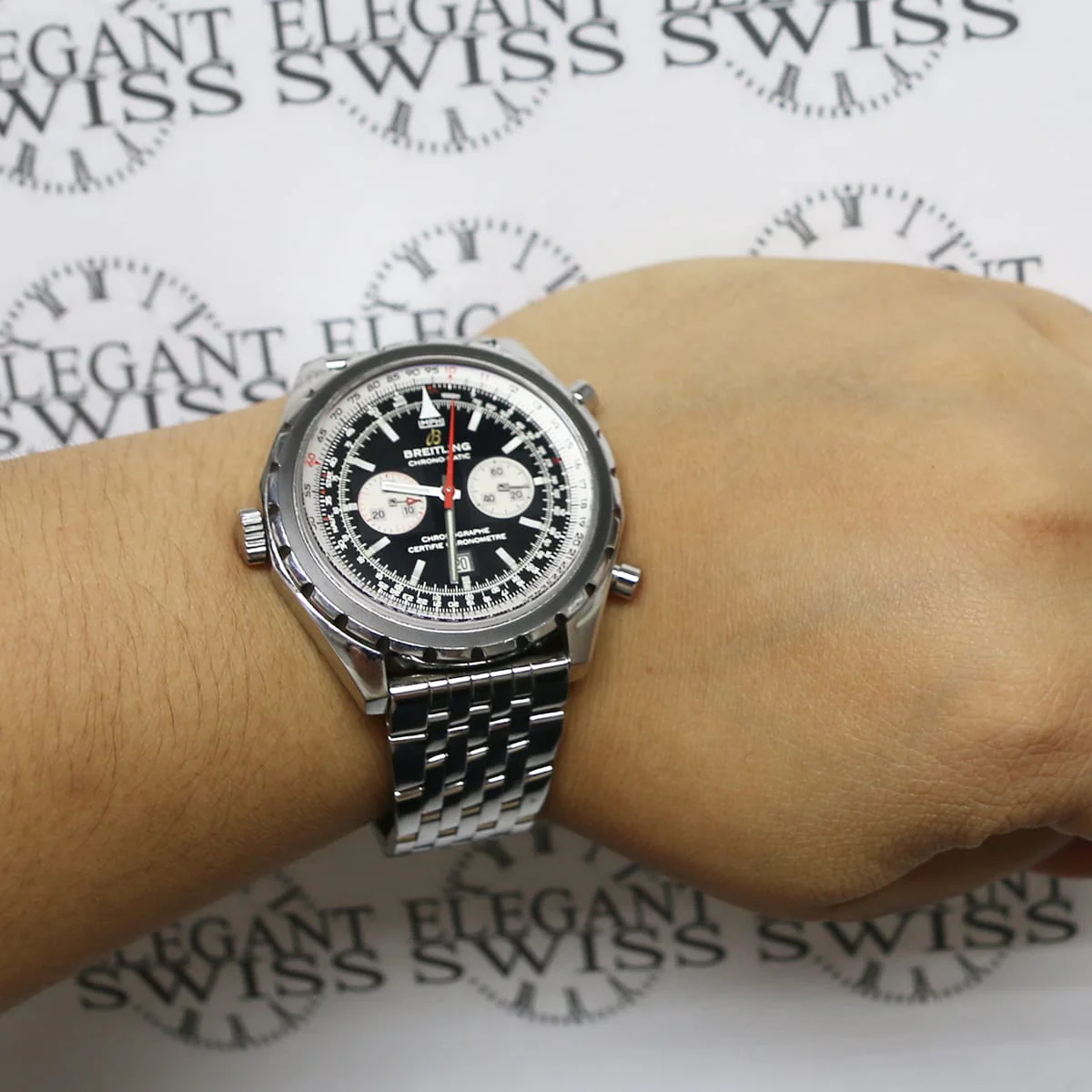 Breitling Chrono-Matic 44MM Automatic Chronograph Stainless Steel Mens Watch A41360 - Image 2