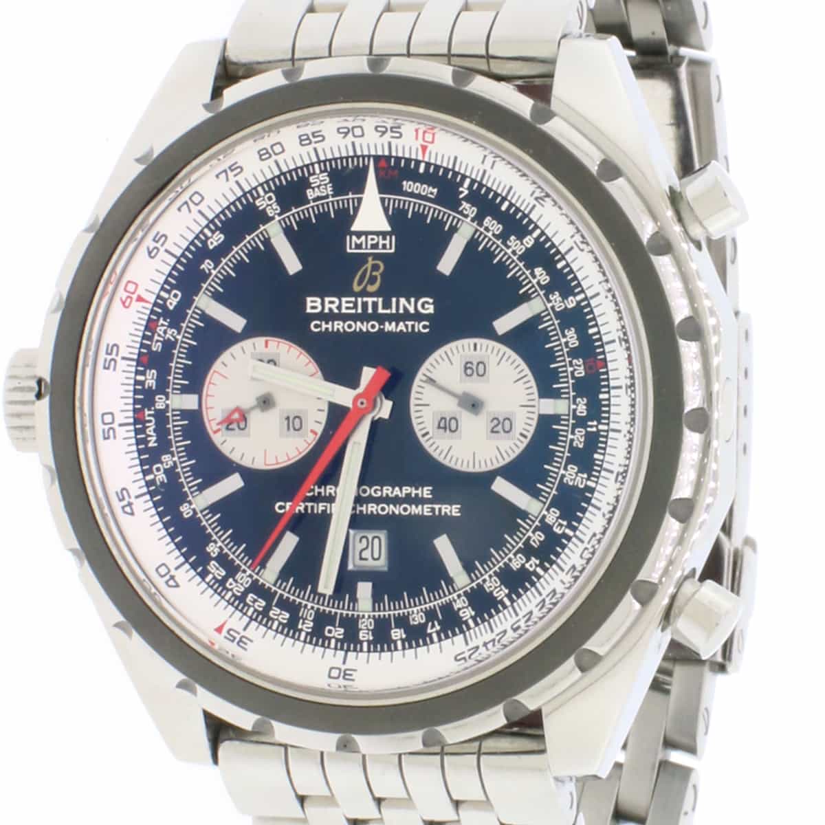 Breitling Chrono-Matic 44MM Automatic Chronograph Stainless Steel Mens Watch A41360 - Image 3