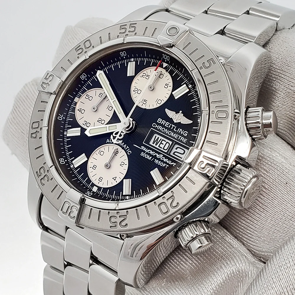 Breitling Chrono SuperOcean Day-Date 42mm Black Concentric Dial Steel Watch A13340 - Image 2