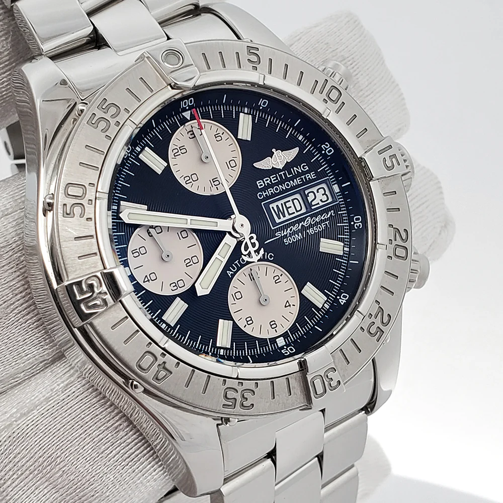 Breitling Chrono SuperOcean Day-Date 42mm Black Concentric Dial Steel Watch A13340 - Image 2