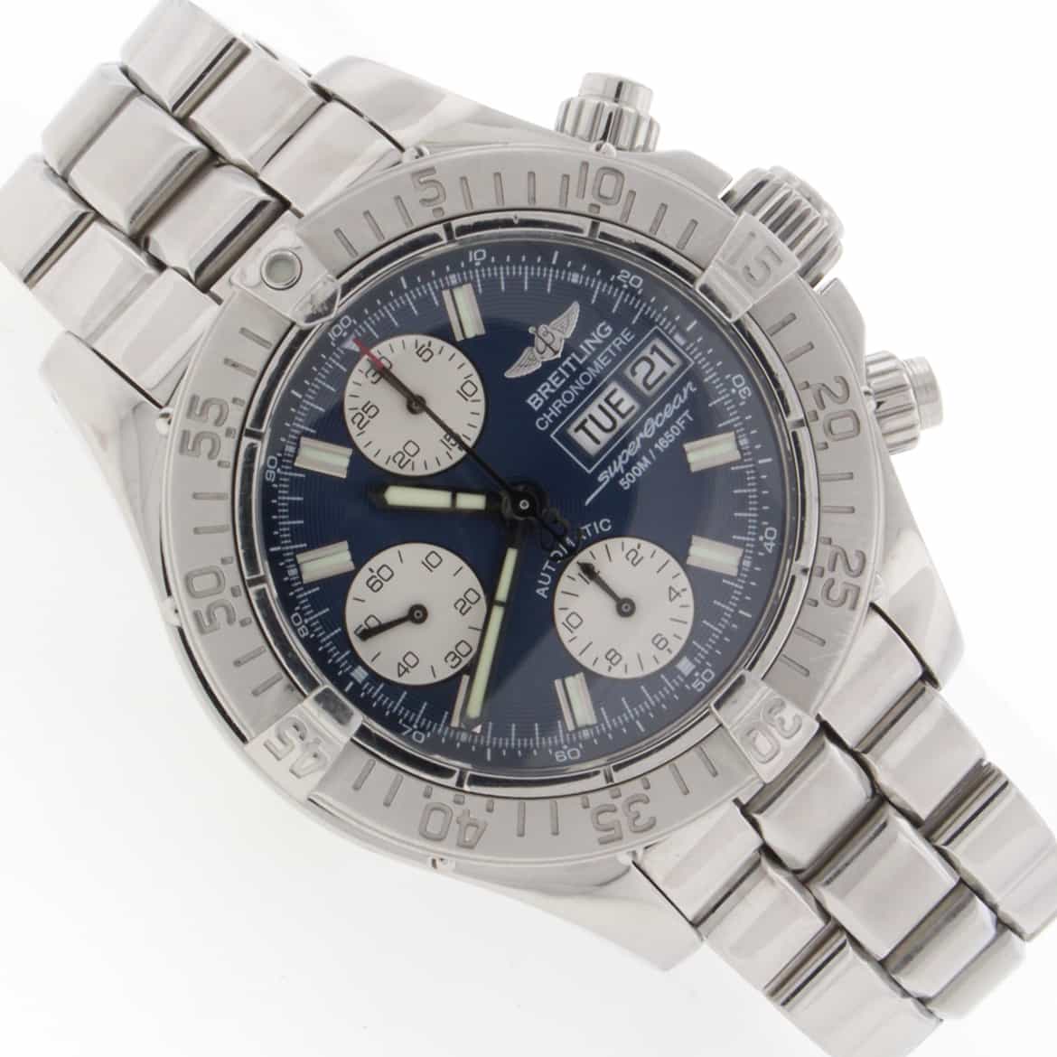 Breitling Chrono SuperOcean Day Date Black Dial 42MM Automatic Stainless Steel Mens Watch A13340 - Image 2