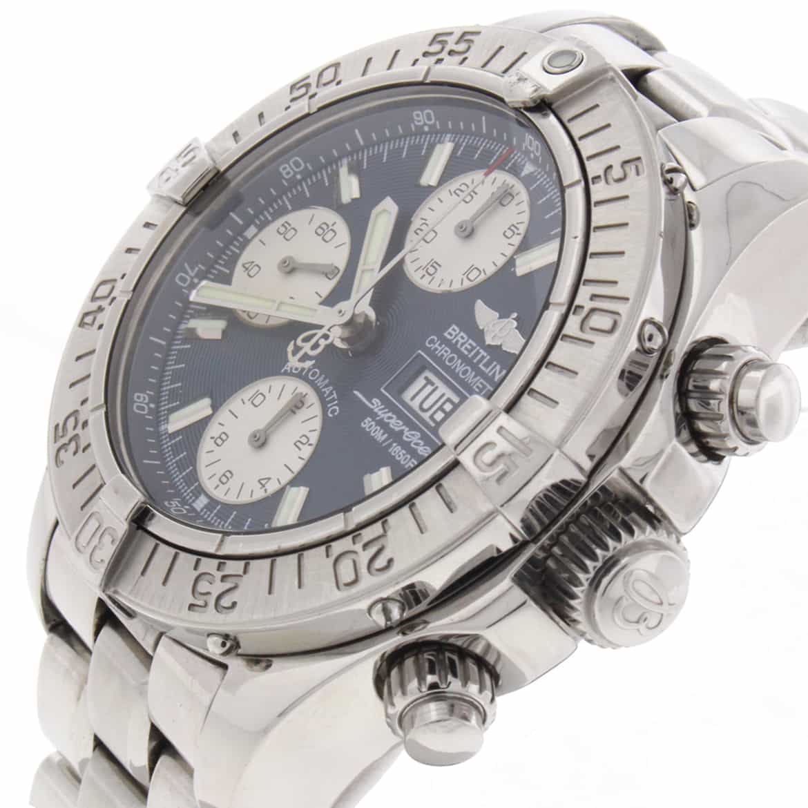 Breitling Chrono SuperOcean Day Date Black Dial 42MM Automatic Stainless Steel Mens Watch A13340 - Image 3