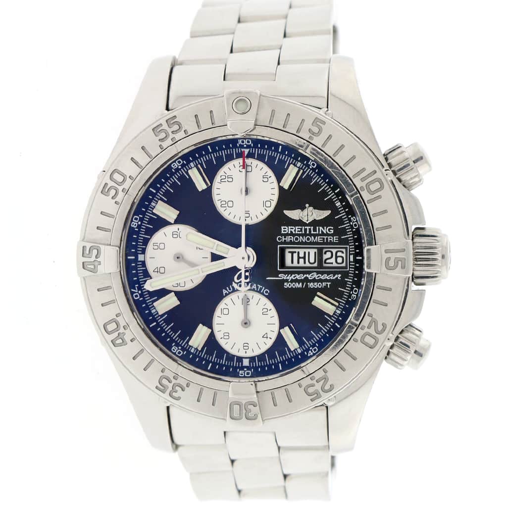 Breitling Chrono SuperOcean Day Date Black Dial 42MM Automatic Stainless Steel Mens Watch A13340