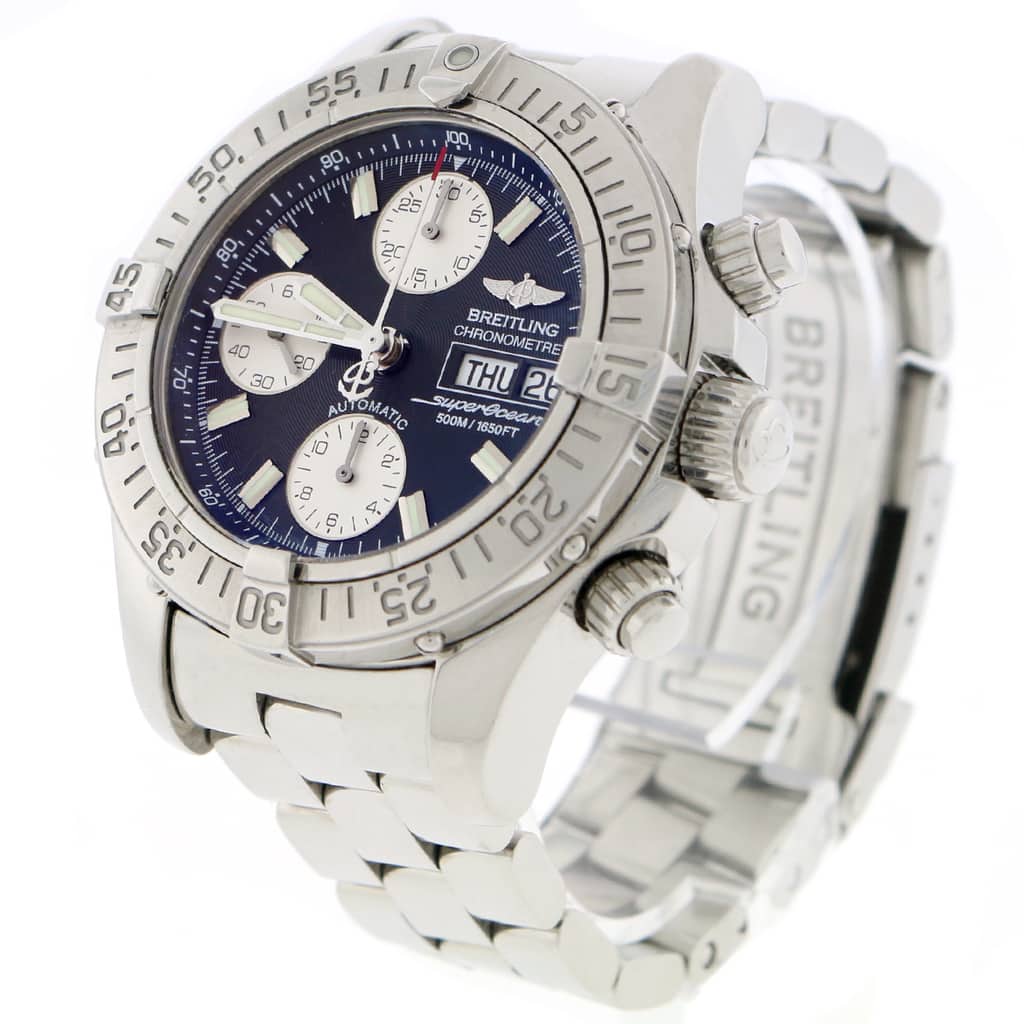 Breitling Chrono SuperOcean Day Date Black Dial 42MM Automatic Stainless Steel Mens Watch A13340 - Image 4