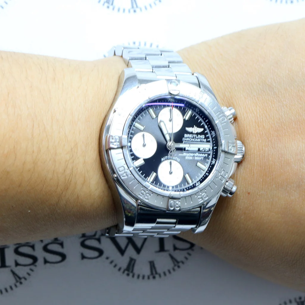 Breitling Chrono SuperOcean Day Date Black Dial 42MM Automatic Stainless Steel Mens Watch A13340 - Image 5