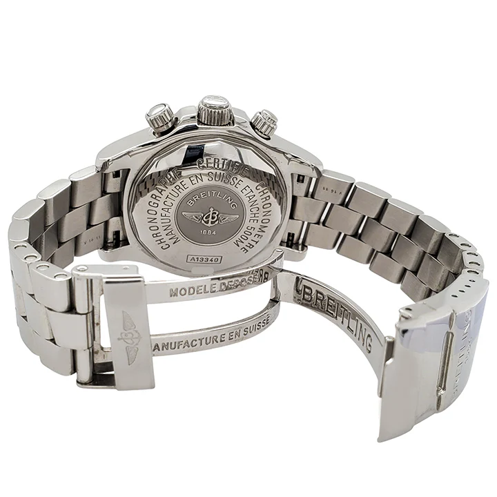Breitling Chronograph Superocean 42MM Day-Date Black Dial Steel Mens Watch A13340 - Image 5