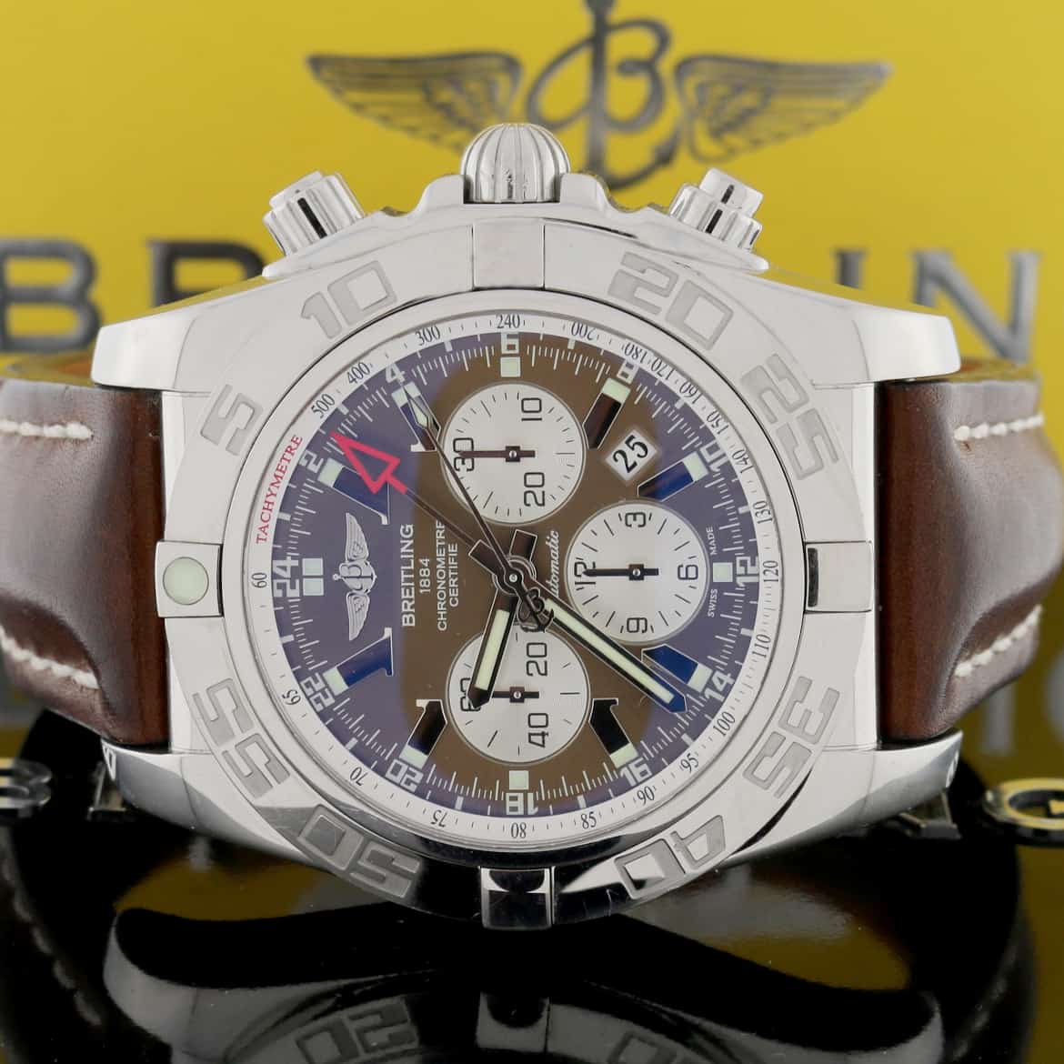 Breitling Chronomat 01 Chronograph 44MM Brown Dial Automatic Stainless Steel Mens Watch AB0410 - Image 2