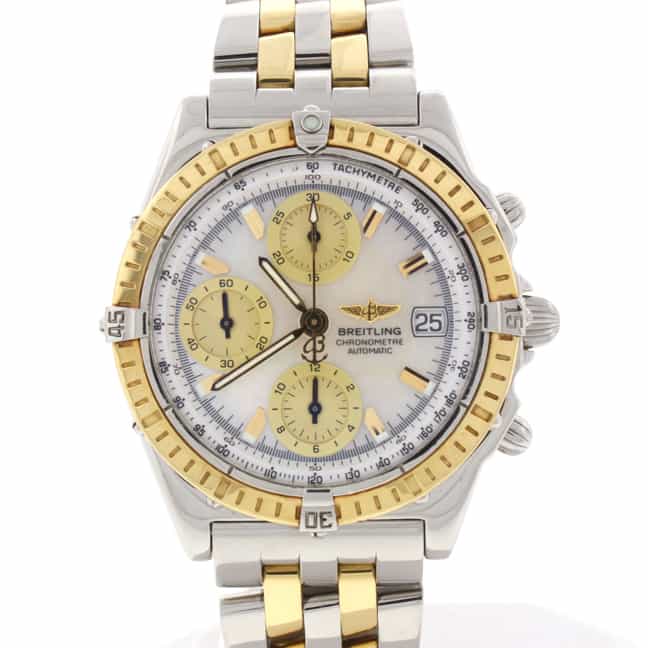 Breitling Chronomat 2-Tone 18K Gold/Steel Original MOP Dial Automatic Mens Watch D13352