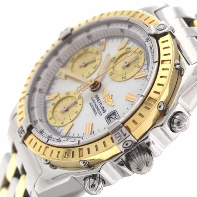 Breitling Chronomat 2-Tone 18K Gold/Steel Original MOP Dial Automatic Mens Watch D13352 - Image 4