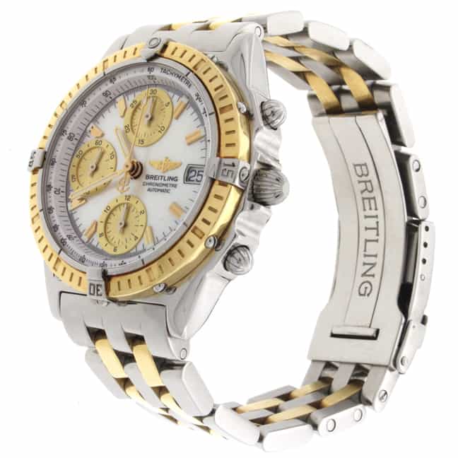 Breitling Chronomat 2-Tone 18K Gold/Steel Original MOP Dial Automatic Mens Watch D13352 - Image 5