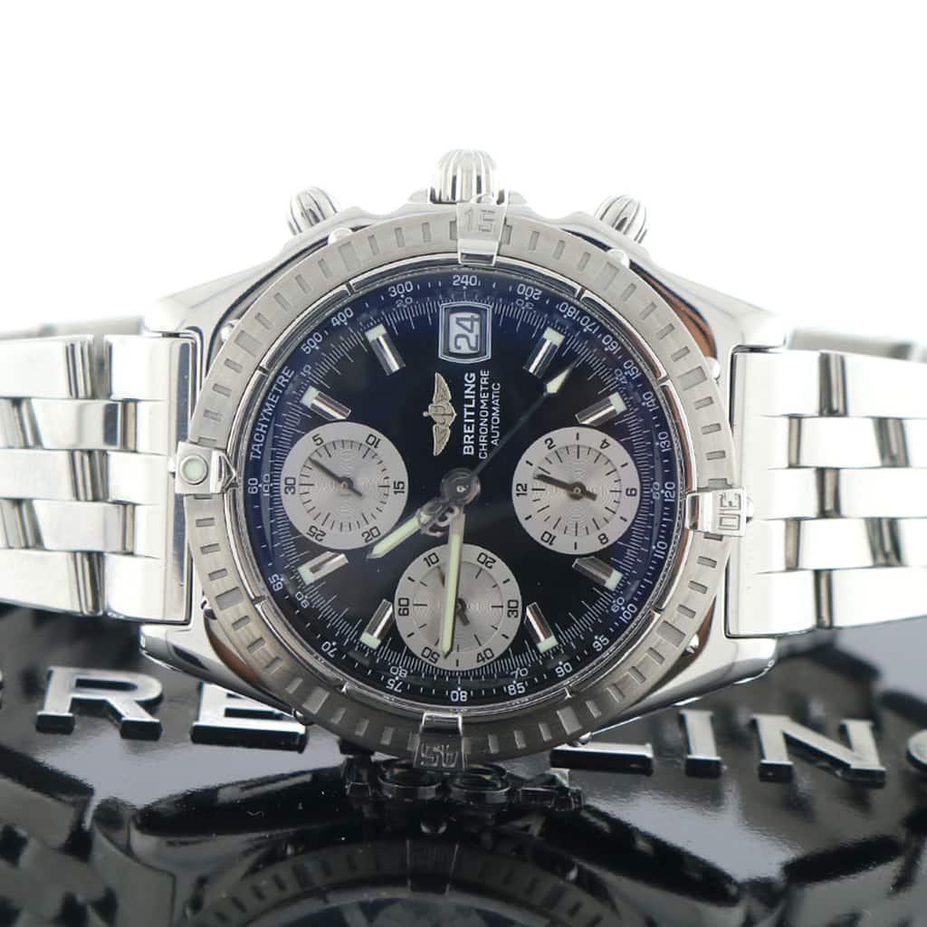 Breitling Chronomat 39M Black/Silver Dial Chronograph Automatic Stainless Steel Mens Watch A13352 - Image 2