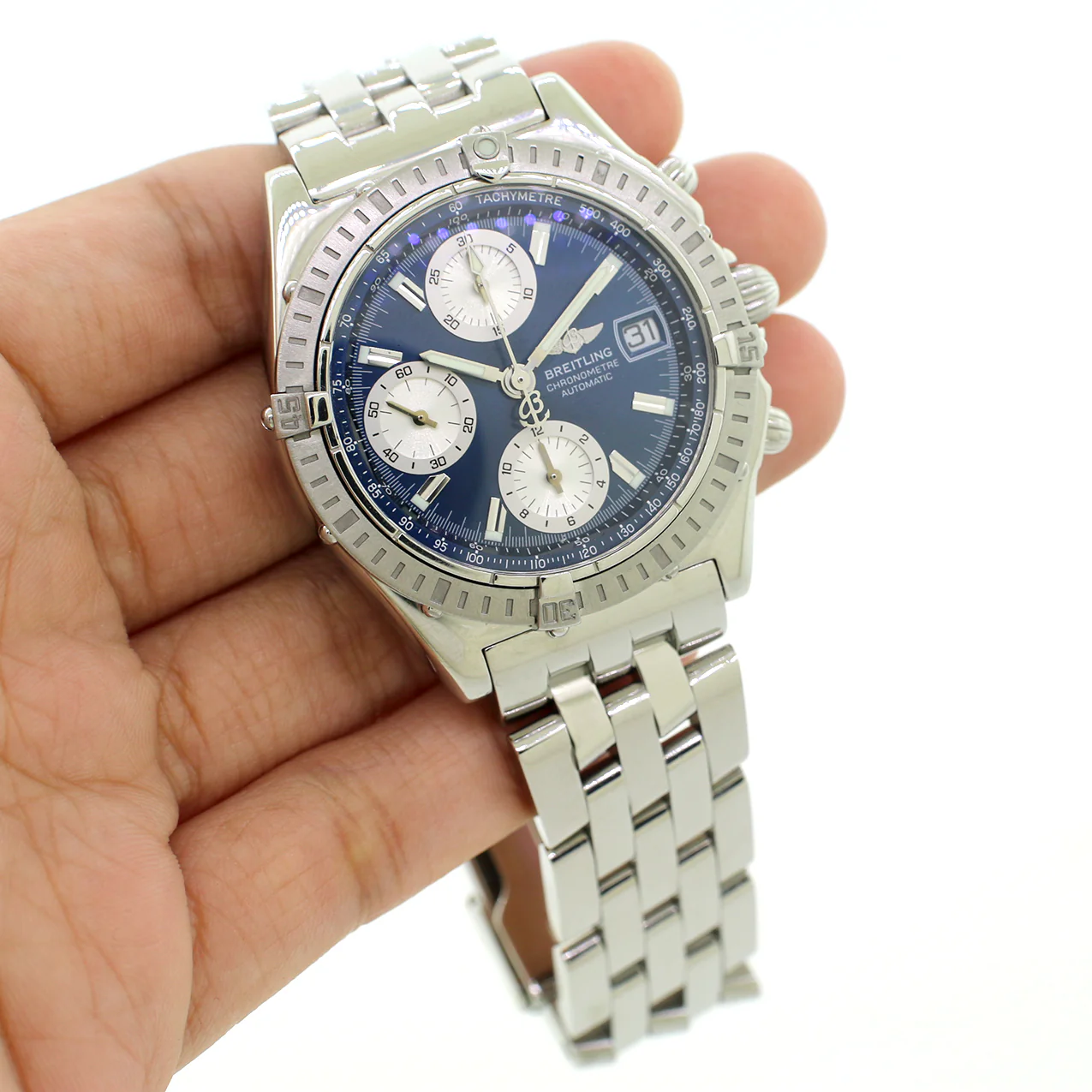 Breitling Chronomat 39MM Blue Dial Watch A13352 - Image 6
