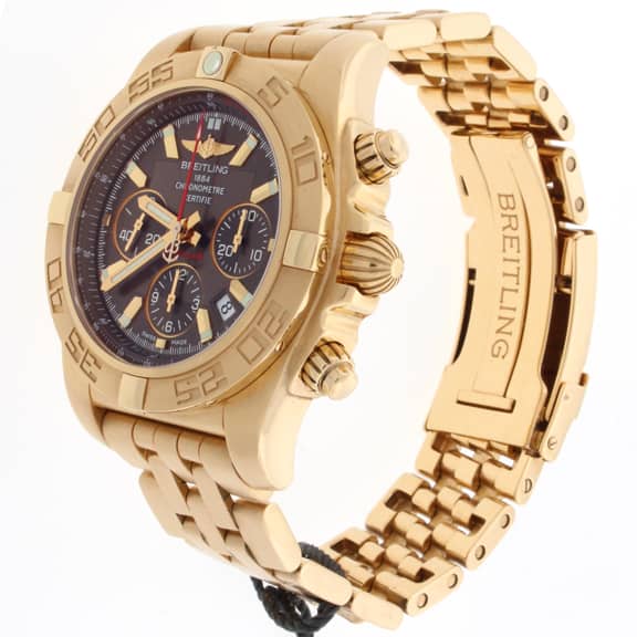 Breitling Chronomat 44 18K Rose Gold Special Edition Chronograph Automatic Mens Watch HB0110 - Image 5