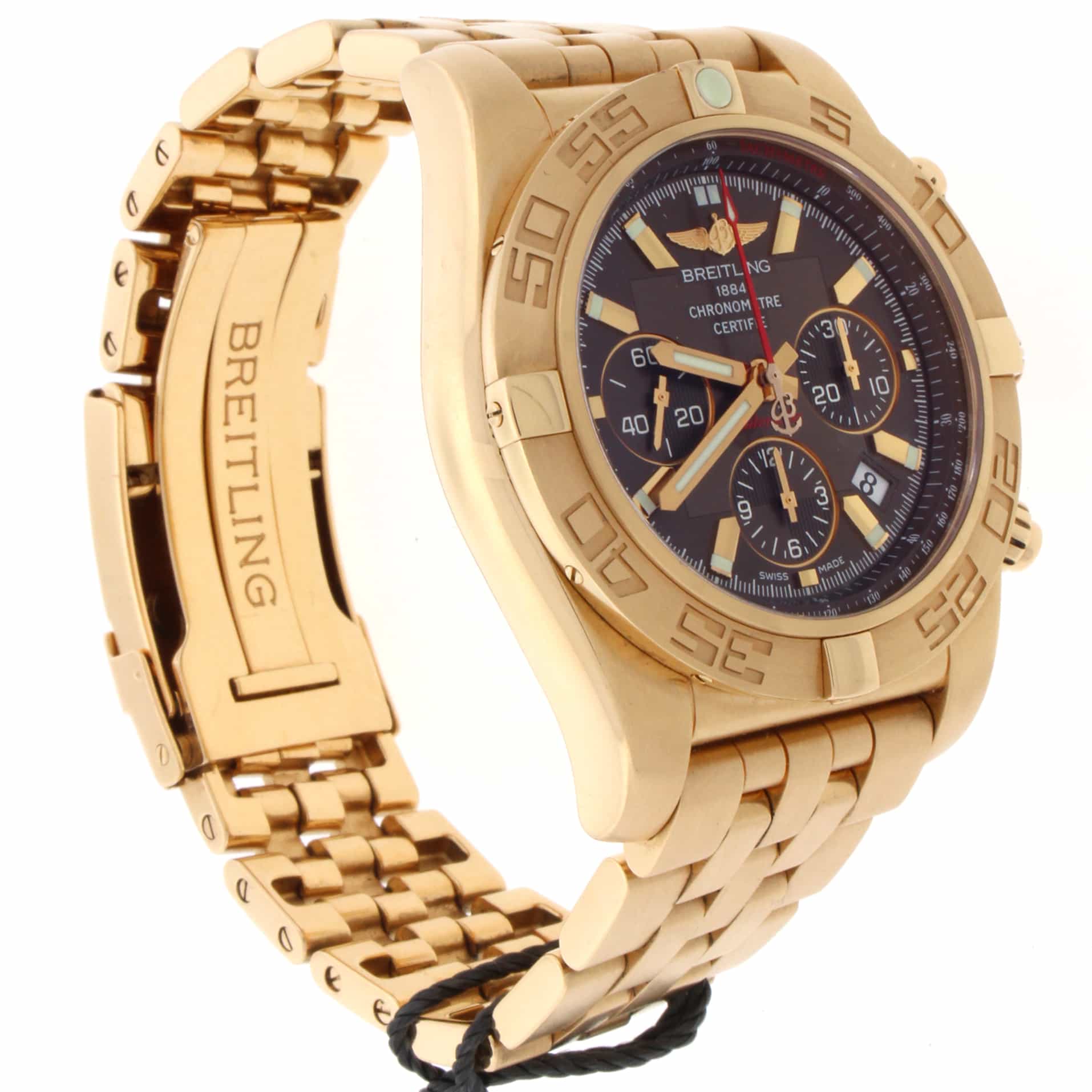 Breitling Chronomat 44 18K Rose Gold Special Edition Chronograph Automatic Mens Watch HB0110 - Image 6