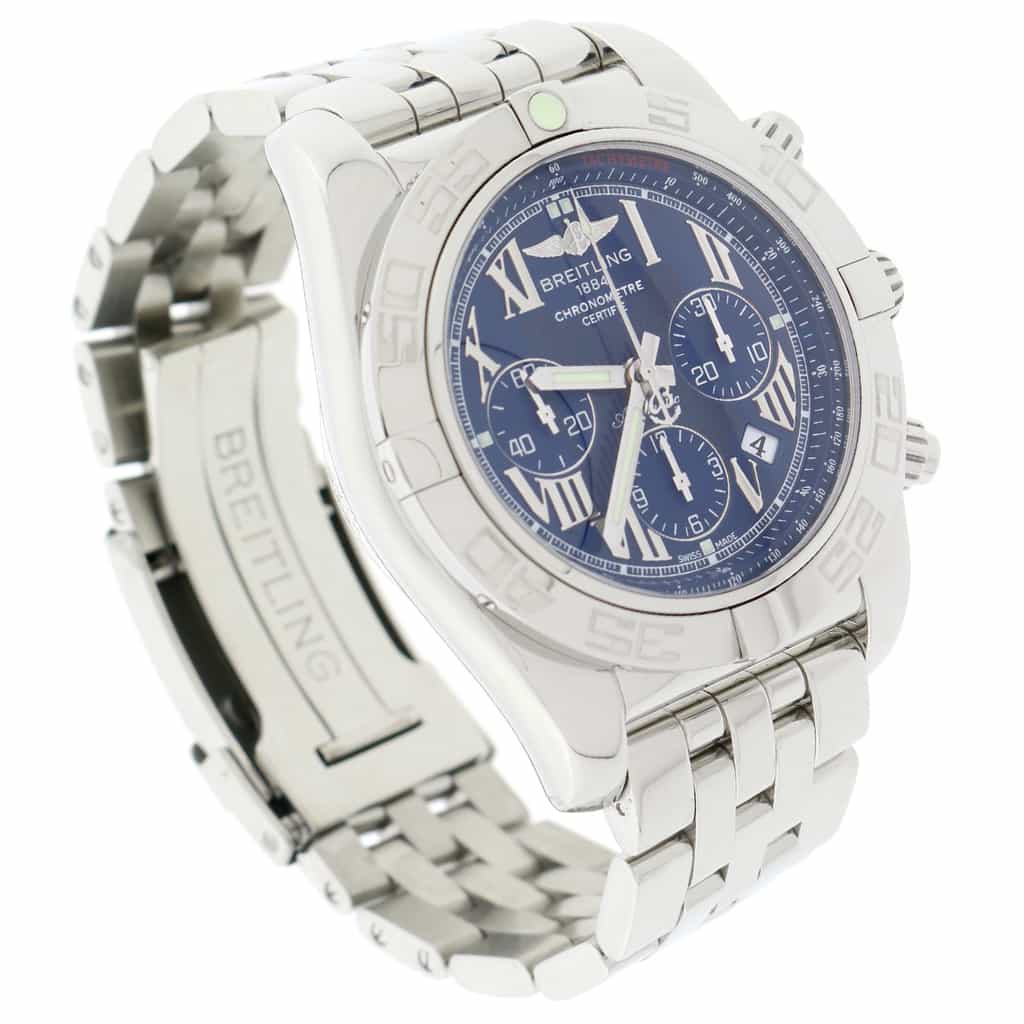 Breitling Chronomat B01 44MM Original Blue Roman Dial Chronograph Stainless Steel Automatic Mens Watch AB0110 - Image 3
