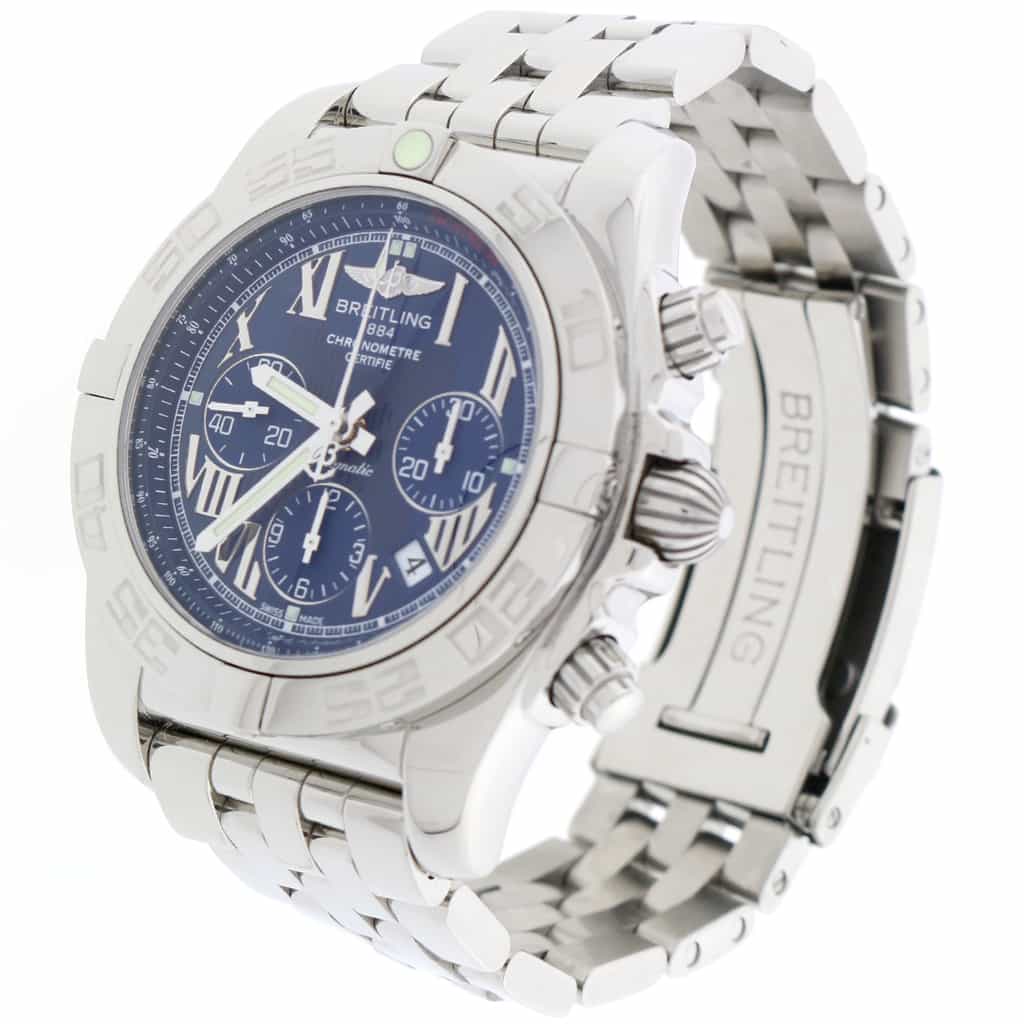 Breitling Chronomat B01 44MM Original Blue Roman Dial Chronograph Stainless Steel Automatic Mens Watch AB0110 - Image 4