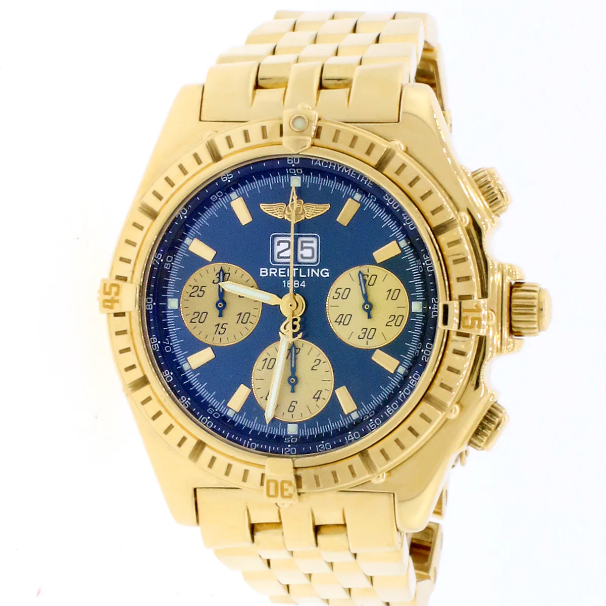 Breitling Chronomat Crosswind Special 44MM Yellow Gold Big Date Chronograph Automatic Watch K44355