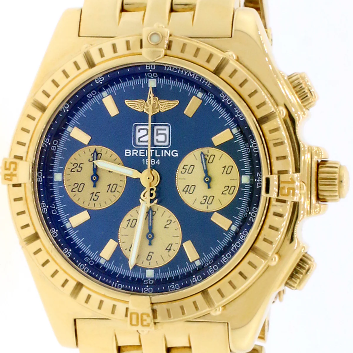 Breitling Chronomat Crosswind Special 44MM Yellow Gold Big Date Chronograph Automatic Watch K44355 - Image 3