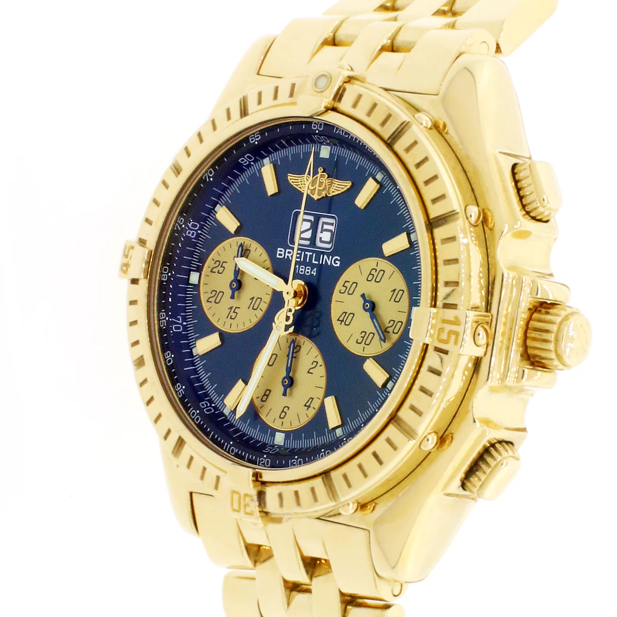 Breitling Chronomat Crosswind Special 44MM Yellow Gold Big Date Chronograph Automatic Watch K44355 - Image 4