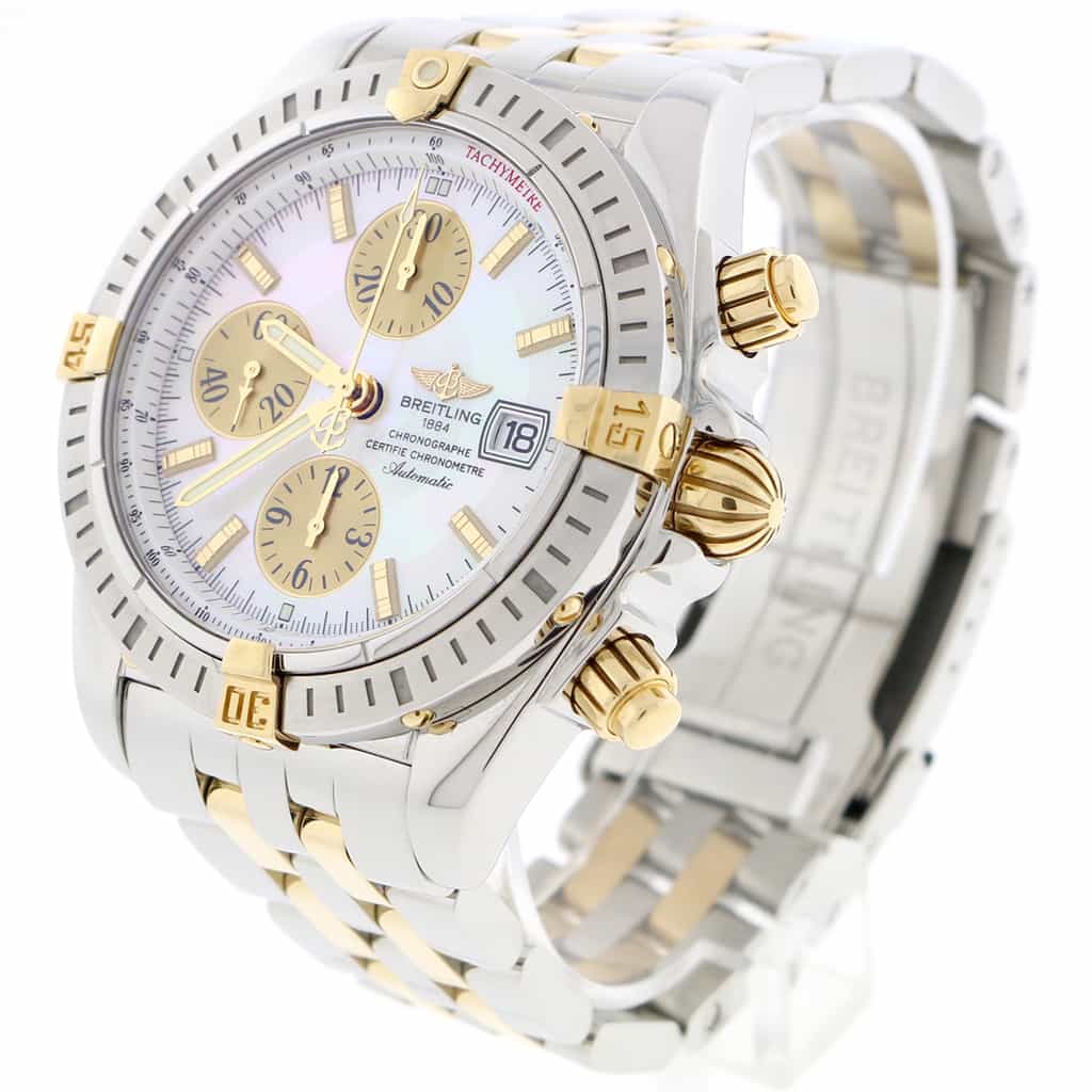 Breitling Chronomat Evolution 2-Tone Gold/Steel Original MOP Dial 44mm Chronograph Mens Watch B13356 - Image 4
